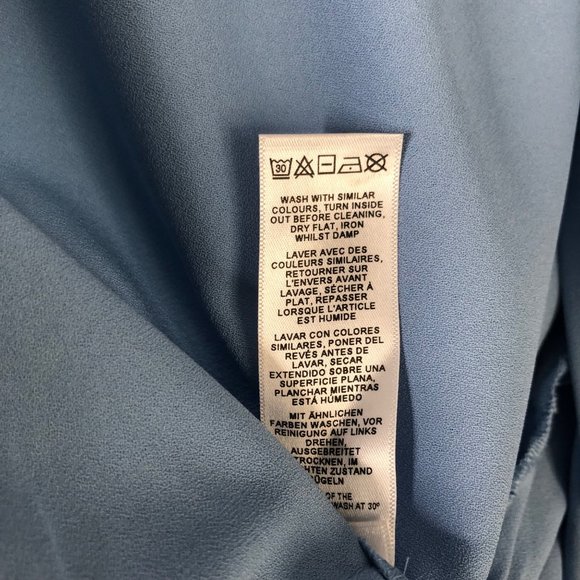 Asos Blue Floral Embroidered Wrap Peplum Top Size 18 NWT - Picture 4 of 10